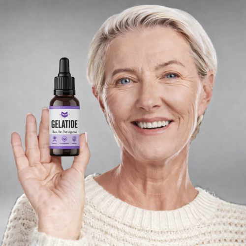 gelatide customer reviews woman holding bottle in hand