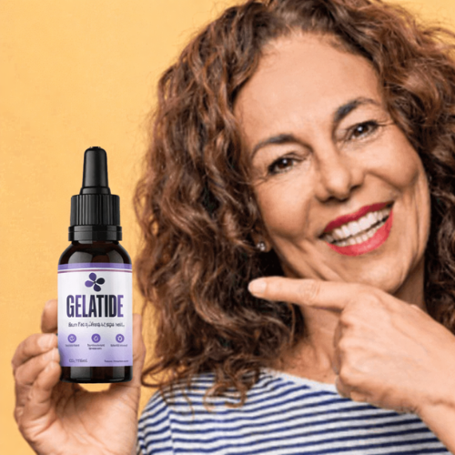 Gelatide customer reviews woman smiling holding bottle